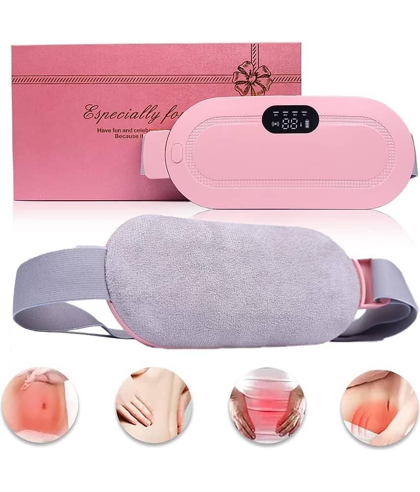 Shopeleven Period Cramp Relief Massager With 6 Modes Heating Pad For Back Pain, Crampfree-Period Cramp Relief Heater And Massager, Works As Periods Pain Relief Products, Rose