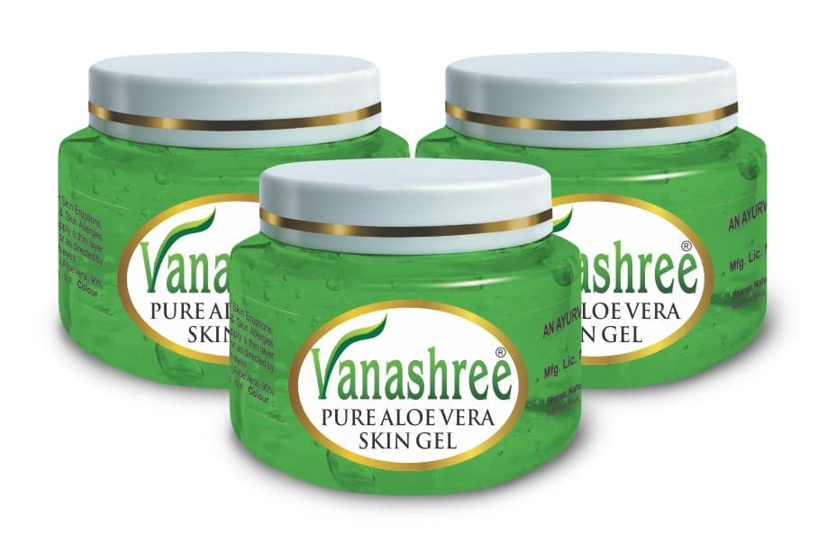 Vanashree Aloe Vera Gel Organic For Face Skin Hair Dry Itchy Acne Sunburn Skin Allergies (100 g) - Pack of 3