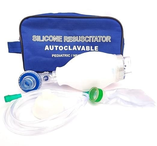Infant Ambu Bag with Silicone Face Mask | Manual Resuscitator for Newborns | Emergency Breathing Support | Portable & Durable Design
