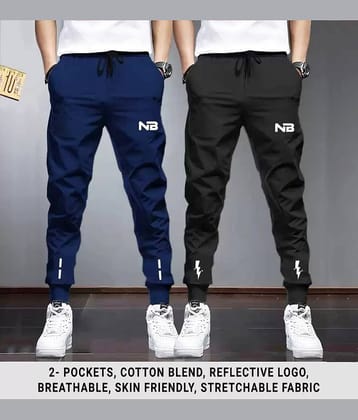 Lieo Trend Multicolor Polyester Blend Men's Trackpants ( Pack of 2 )