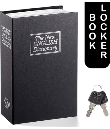 sakimo Book Locker Dictionary Stainless Steel Hidden Safe Jewellery Box/Cash Locker for Home and Office (18 x 12 x 5.5 cm)