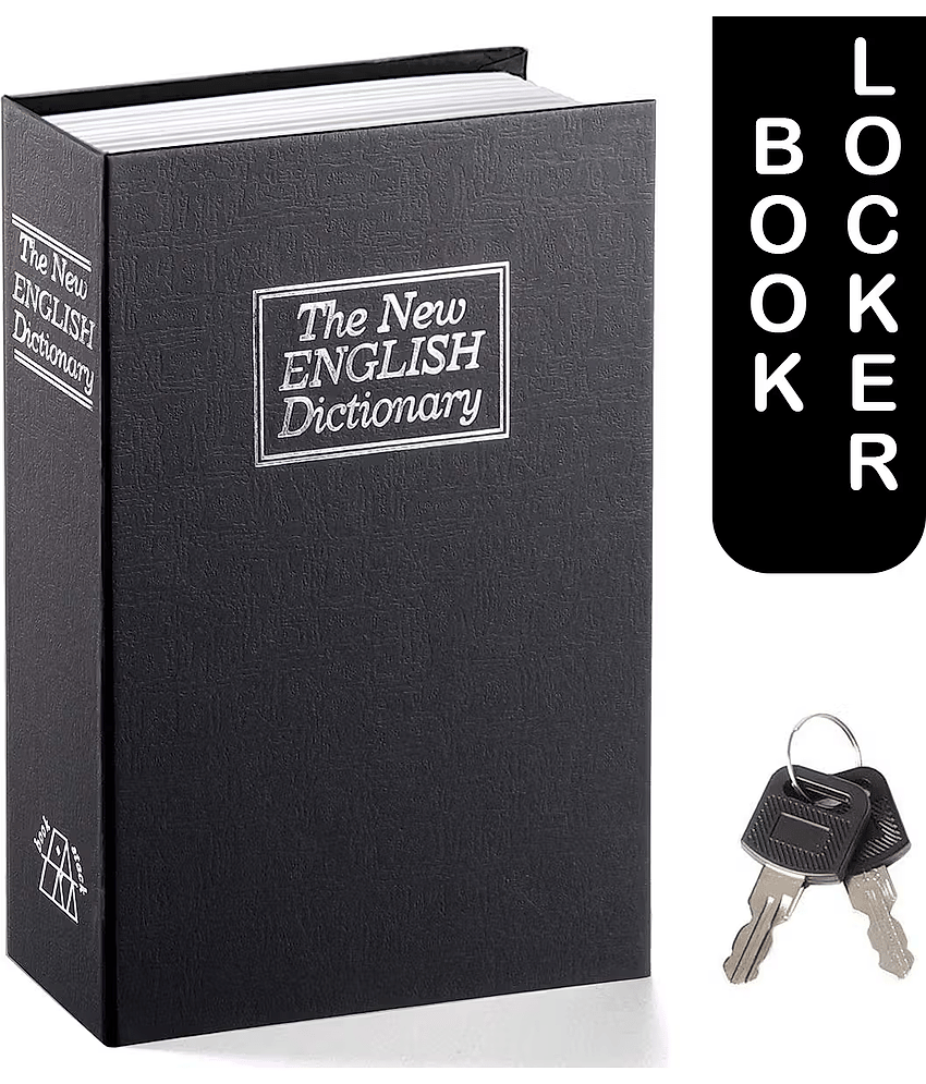 sakimo Book Locker Dictionary Stainless Steel Hidden Safe Jewellery Box/Cash Locker for Home and Office (18 x 12 x 5.5 cm)