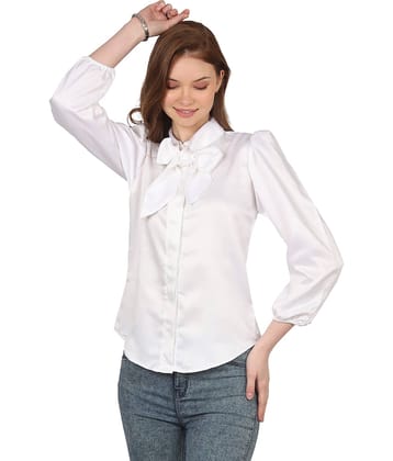 FASHJONS 360 Women Solid Satin Shirt ( White )