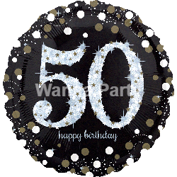 Wanna Party 50th Birthday SParkling Balloon 28" P40