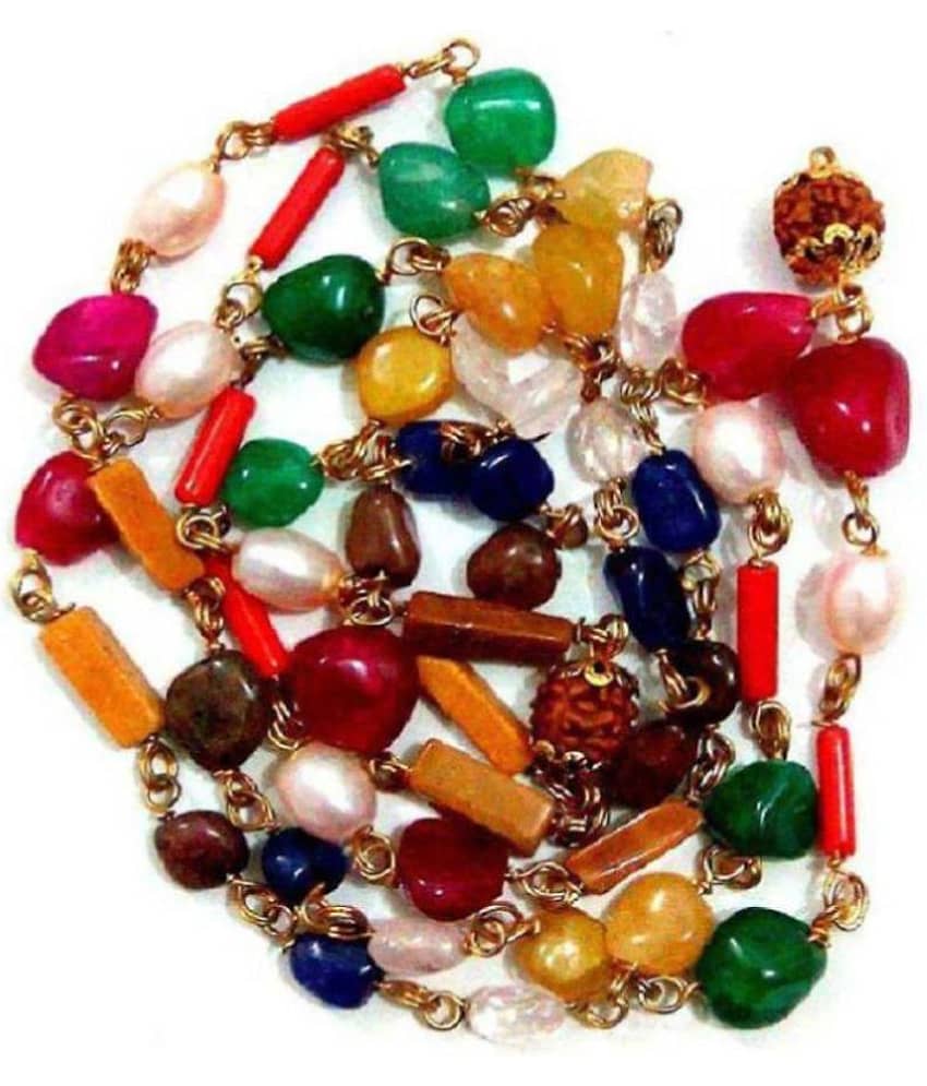 DvR ClicK Original Navgrah / Navratan / Navratna Mala Stone Necklace