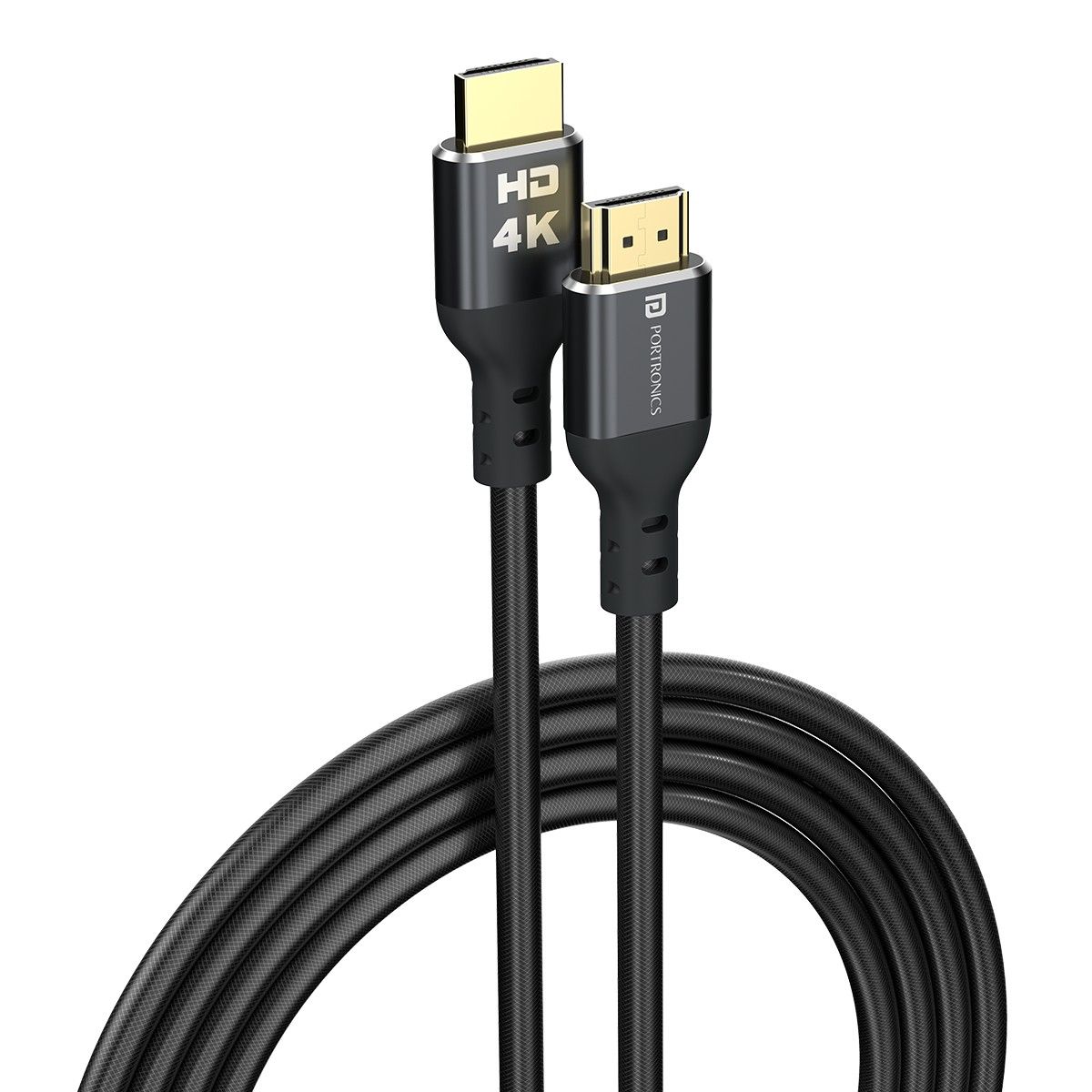 Portronics Konnect Stream 3M Enhanced Audio Experience, Transparent Pet Braided Cable, Gold-Plated Connectors & Copper Core