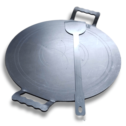 NAAYAGI - pure IRON TAWA, IRON DOSA TAWA, ROTI TAWA - 12 INCH, FLAT WITH DOUBLE HANDLE, 5 MM THICK NAAYAGI - pure IRON TAWA, IRON DOSA TAWA, ROTI TAWA - 12 INCH, FLAT WITH DOUBLE HANDLE, 5 MM THICK
