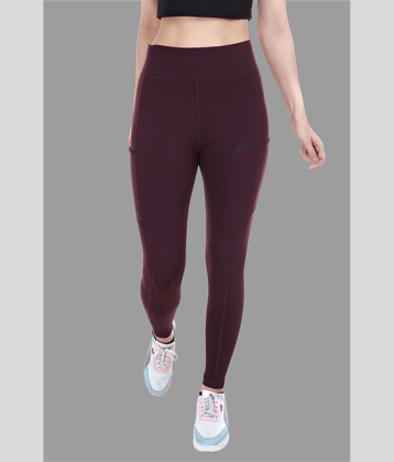 IDASS - Lycra Slim Fit Wine Women's Tights ( Pack of 1 )