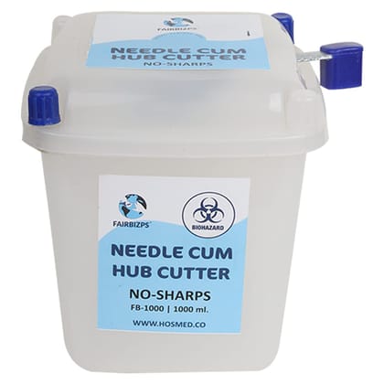 FAIRBIZPS ABS Needle Cum Syringe Hub Destroyer Manual Hub Cutter, Sharp Container 1000ML (White Translucent) FAIRBIZPS ABS Needle Cum Syringe Hub Destroyer Manual Hub Cutter, Sharp Container 1000ML (White Translucent)