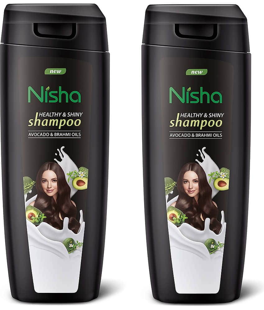 Nisha Healthy & Shiny Shampoo for Women Men 180ml Pack of 2, Avocado & Brahmi Shampoo for Strong Beautiful Hair