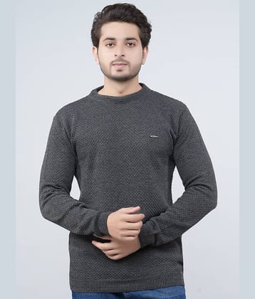 FEVERFEW Cotton Blend Round Neck Men's Full Sleeves Pullover Sweater - Black ( Pack of 1 )
