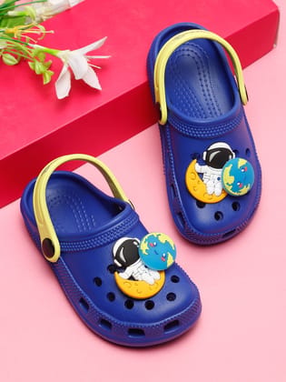 Premium Earth Clogs With Windmill 3D Jibbetz - Royal Blue & Lime Green (Boys)