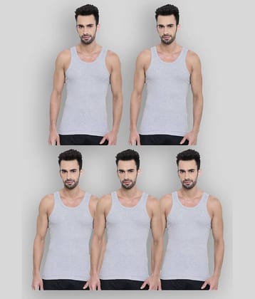Dixcy Scott - Grey Cotton Men's Vest ( Pack of 5 )