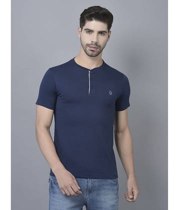 Dollar Cotton Blend Regular Fit Solid Half Sleeves Men's T-Shirt - Indigo ( Pack of 1 )