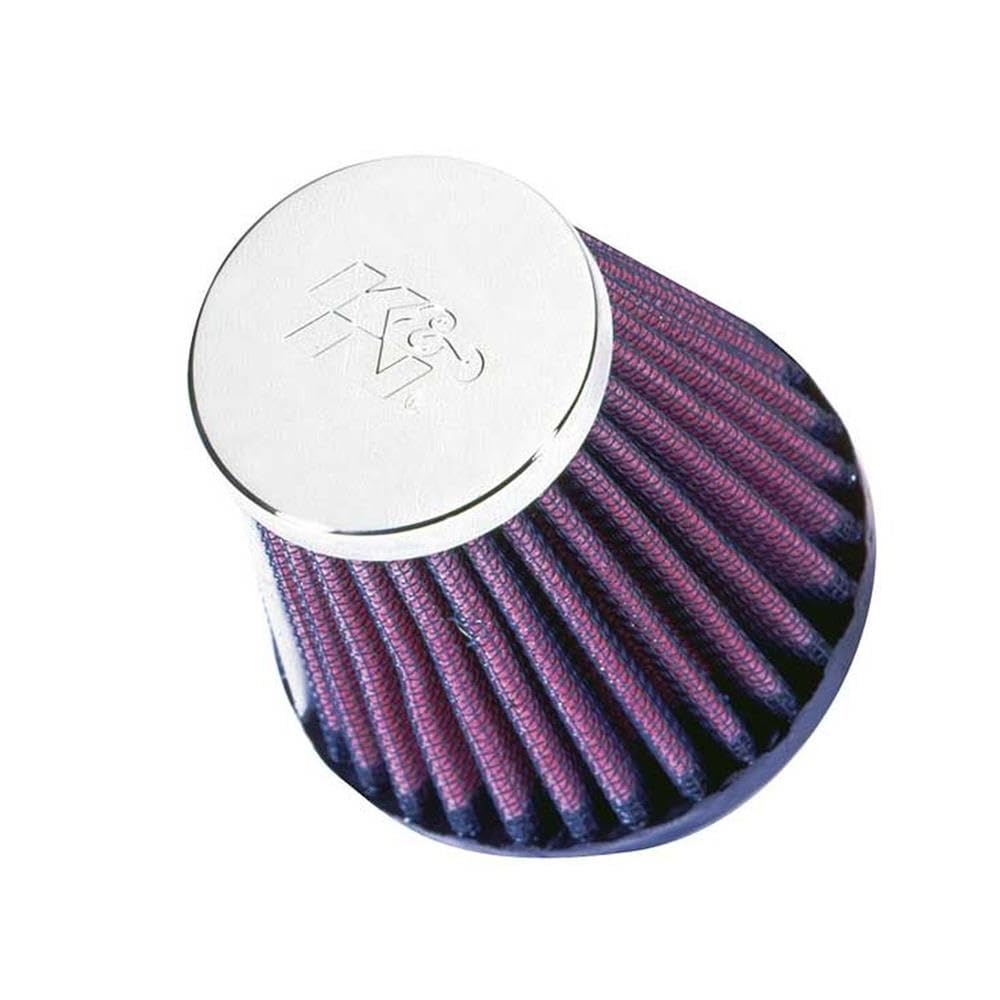 K&N High-Flow Original Lifetime Universal Clamp-On Air Filter: High Performance, Premium, Washable: Flange Diameter: 2 In, Filter Height: 3 In, Flange Length: 0.625 In, Shape: Round Tapered, RC-2580