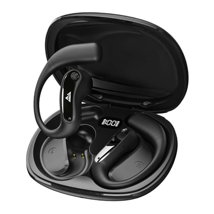 WeCool Moonwalk M1 Pro Open Ear Earbuds Wireless with 360 Panoramic Sound, Bluetooth 5.4 Ows Earphones with Call Noise Reduction, Ear Safe Headphones with Mic, 60H Playtime, LED Display, IP55