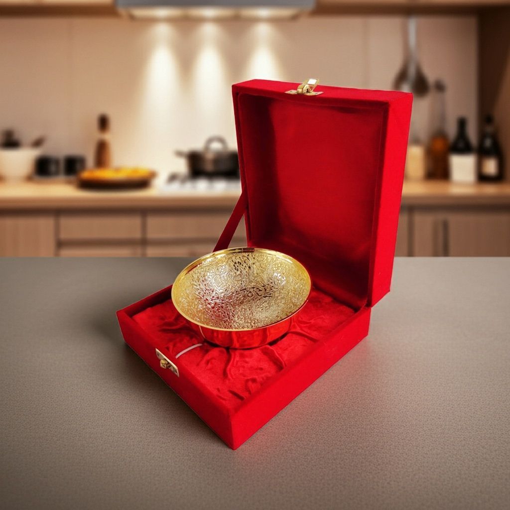 Brass Showpiece Katori Hathi Ghari Gold Finish (BMAS108)