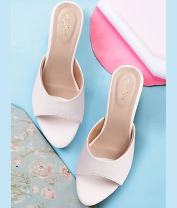 Picktoes White Women's Slip On Heels