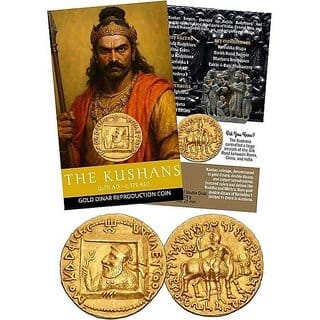 The Kushans - Gold Dinar Card With Beautiful Folder - Collectible - Gift Item