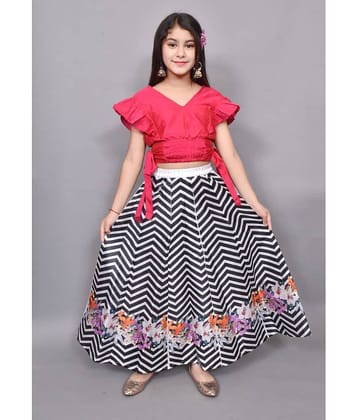 Arshia Fashions Silk Lehenga Choli Set For Girls ( Pack of 1 , Pink )