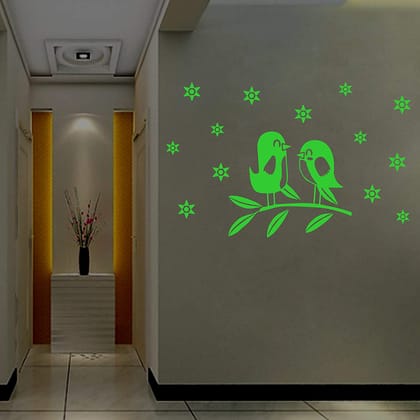 DreamKraft Glow in The Dark Kids Room Decor Radium Sticker (Green, 57 cm X 37 cm)