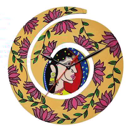 Madhubani Painting on Spiral Clock DIY Kit by Penkraft