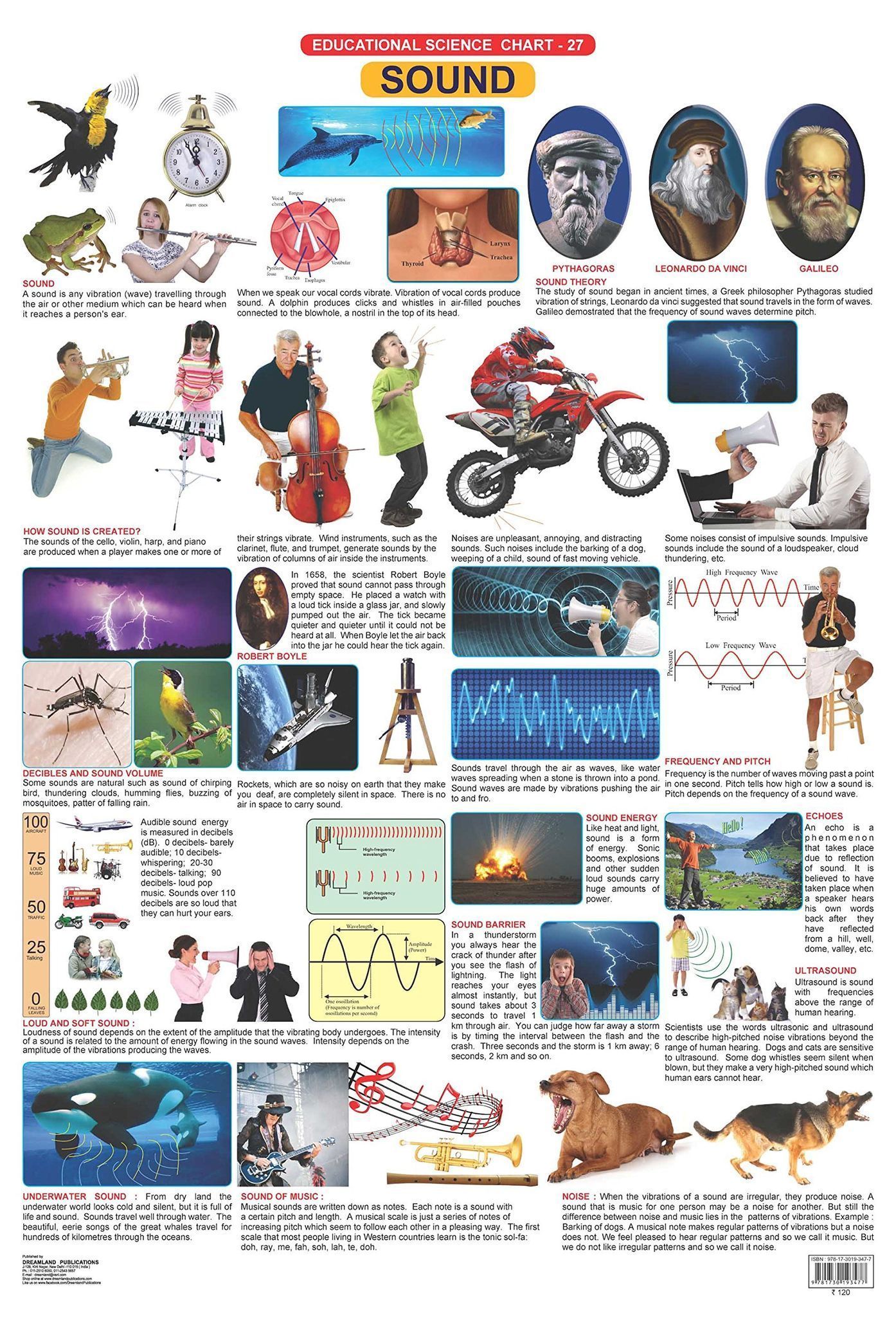 Sound Wall Chart (Science Chart) - Both Side Hard Laminated (Size 48 x 73 cm) [Poster] Dreamland Publications