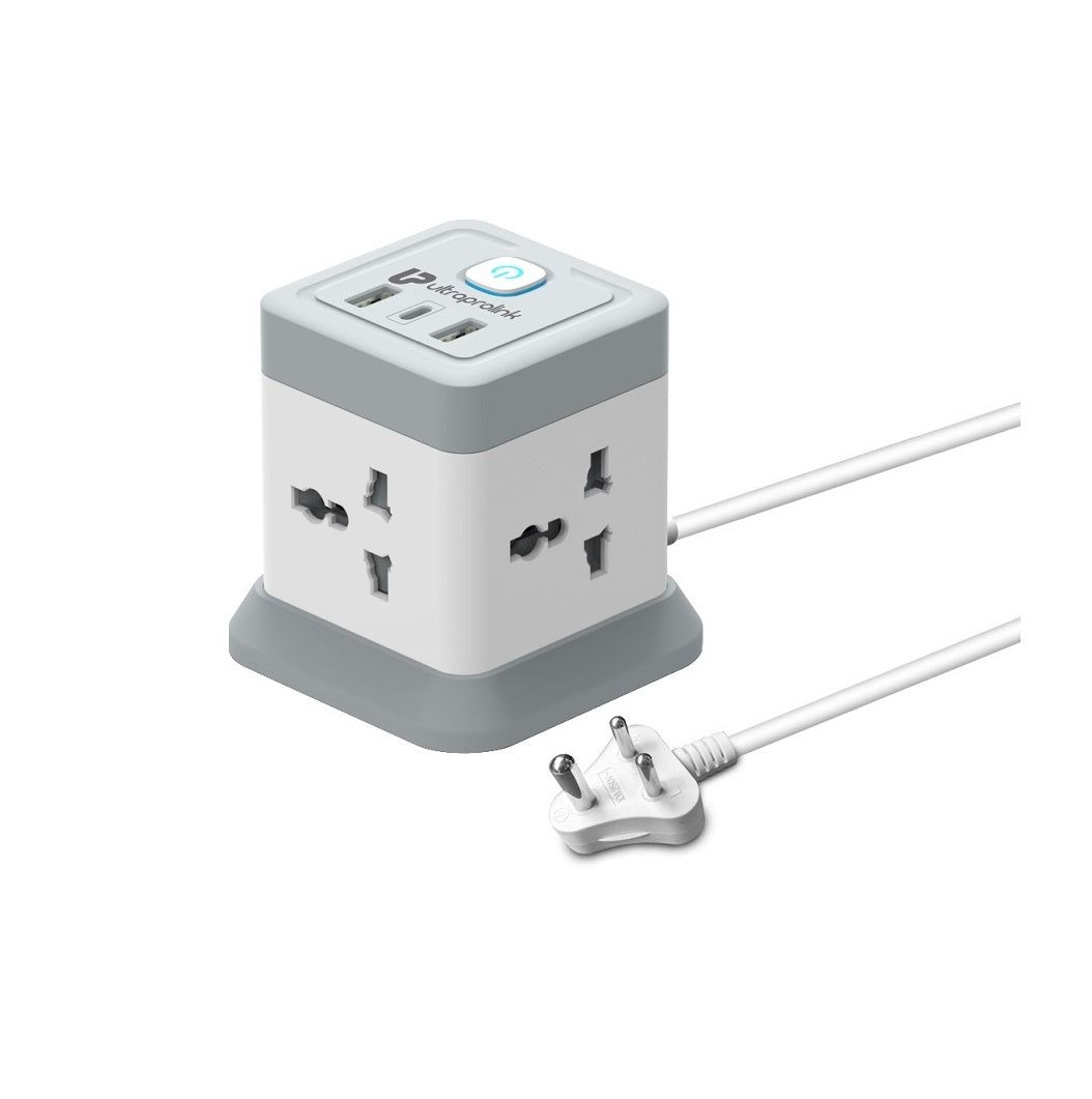 Extension Board -7 in 1 Desktop Surge Protector with QC3.0 & 20W Power Delivery Port |Charges iPhone 50% in 30 min