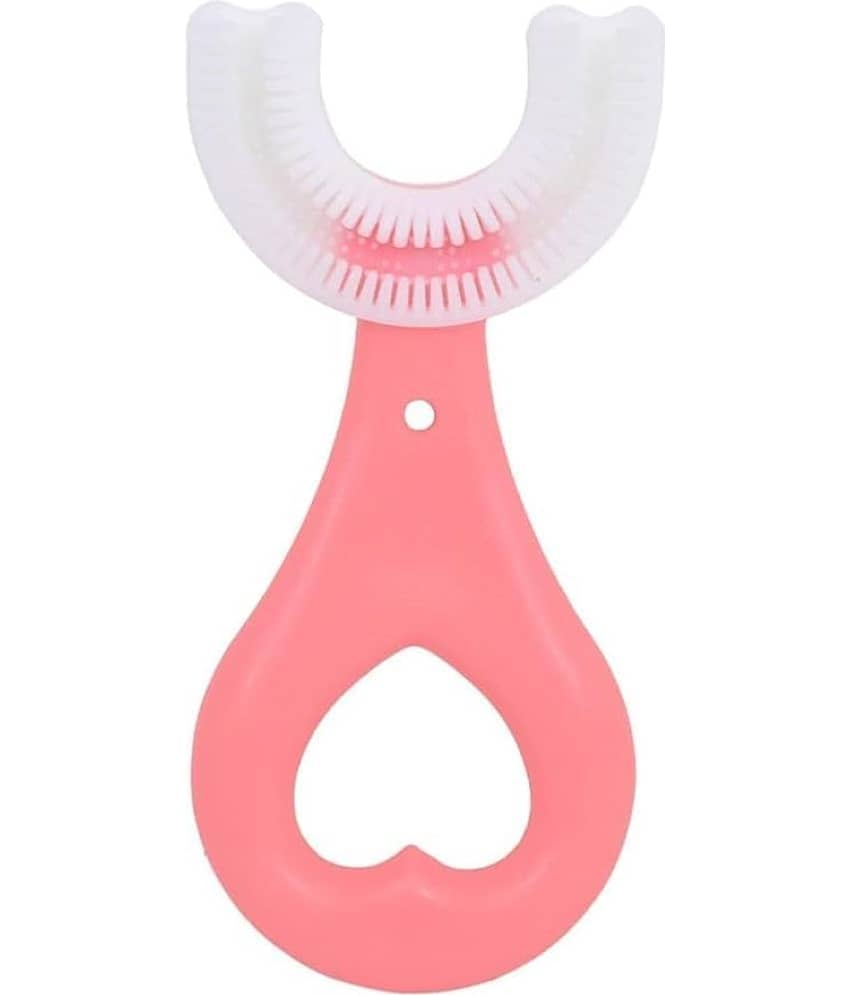 U Shaped Toothbrush For Kids, Manual U Type 360 Degree Soft Silicone Oral Teeth Cleaning , Pack of 1