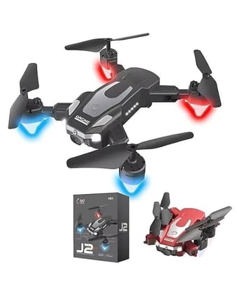 J2 360 Drone with Dual Battery | Foldable RC Quadcopter with 360 Degree Stunt Flight & Long Flying Time (Random Color)