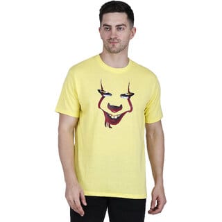 Life Dream Mens Yellow Solid Cotton Blend Round Neck T-Shirt