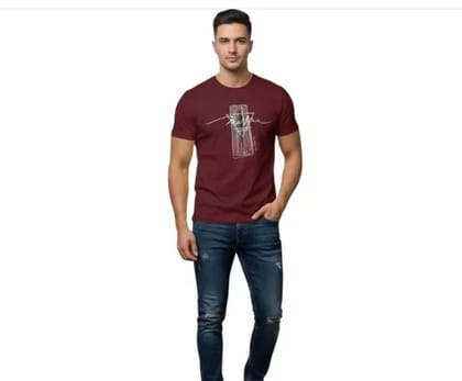 Men's Regular Fit Round Neck Half Sleeves Solid Casual Wear T-Shirt
