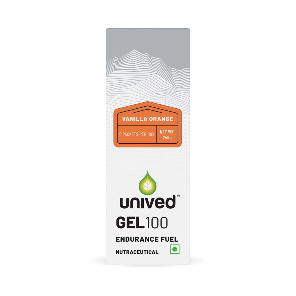 Unived Gel 100 for Fast Energy, Focus & Endurance Training Vanilla Orange
