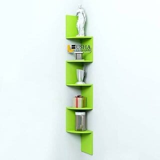 Onlinecraft Wooden Wall Shelf Wooden Wall Shelf (Number Of Shelves - 5)