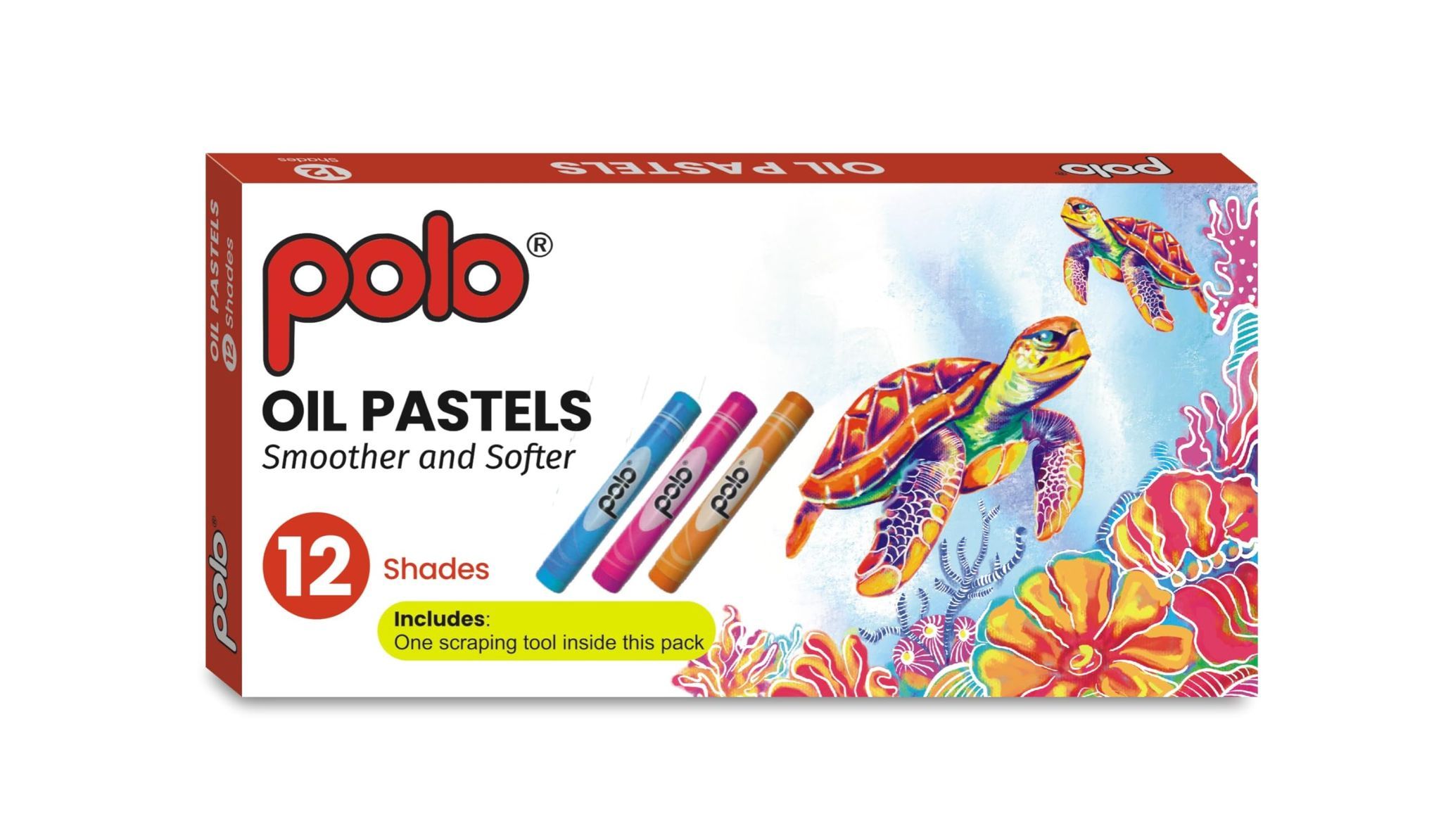 polo Oil Pastel 12 Shades, Multi-Coloured, Multi