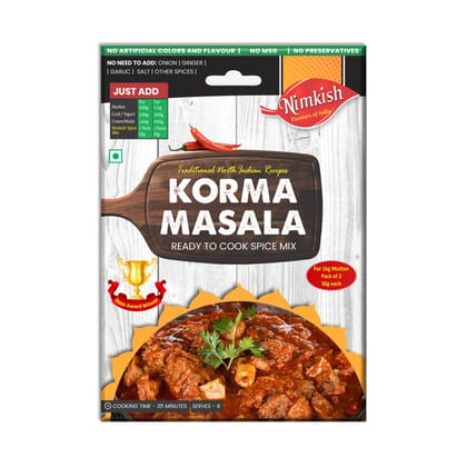 Nimkish Korma Masala Ready to Cook Spice Mix | 60g | Onion Ginger Garlic Already in Mix | Himalayan Recipe Nimkish Korma Masala Ready to Cook Spice Mix | 60g | Onion Ginger Garlic Already in Mix | Himalayan Recipe