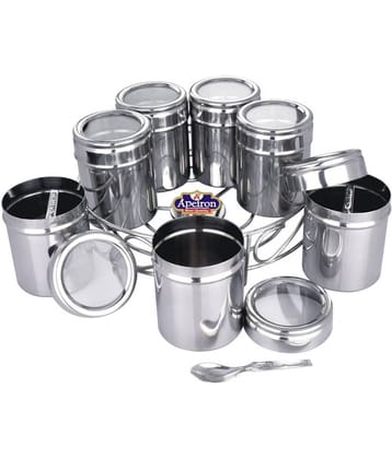 APEIRON - Silver Steel Spice Container ( Pack of 7 )