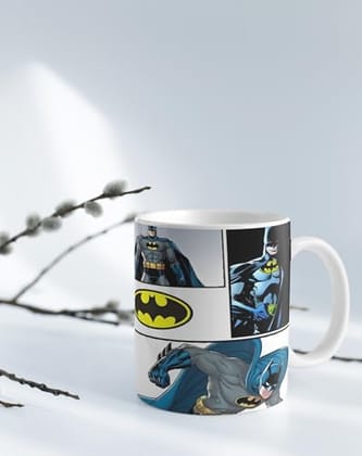 The Magical Gifts Batman Printed Mug 325ml Comic Theme Gift for Superhero Fans Kids Boys Men Coffee Tea Cup Featuring Iconic Batman Graphics and Bold Action Poses
