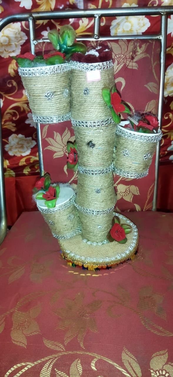 Sashi Jute Craft Handmade Tree Like Structure Flower Vase 12 Inch