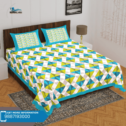 3001-Hometrade India-Standard King Size (90*108 Inches) Double Bedsheet With 2 Pillow Cover-RJ-14-Jaipur lining-3241 3001-Hometrade India-Standard King Size (90*108 Inches) Double Bedsheet With 2 Pillow Cover-RJ-14-Jaipur lining-3241