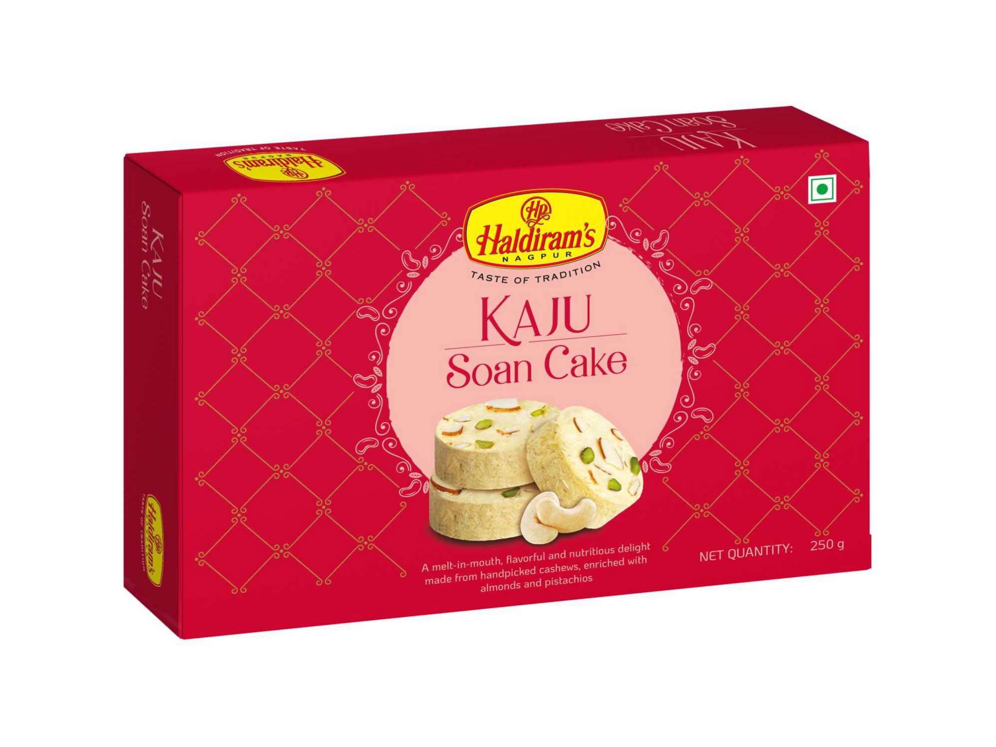 Haldiram's Kaju Soan Cake Packed Sweets - 250 Gm