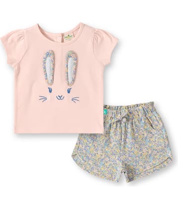 Juscubs Pack of 1 Girls 100% Cotton T-shirt & Shorts ( Pink )