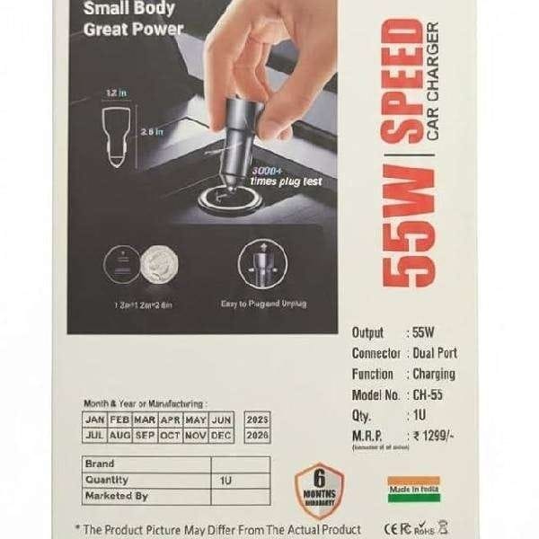 Car Charger 55W Dual Port All Metal PD Quick 25W PD PPS iPhone Tablets