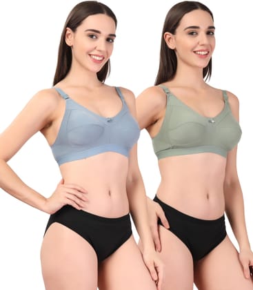 ADORNSTAR Women�s Cotton Bra and Panty Set � Soft, Skin-Friendly, Non-Padded, Wire-Free Lingerie Combo | Comfortable Innerwear (Pack of 2) ADORNSTAR Women�s Cotton Bra and Panty Set � Soft, Skin-Friendly, Non-Padded, Wire-Free Lingerie Combo | Comfortable Innerwear (Pack of 2)