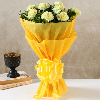 Beautiful Yellow Carnations Bouquet Beautiful Yellow Carnations Bouquet