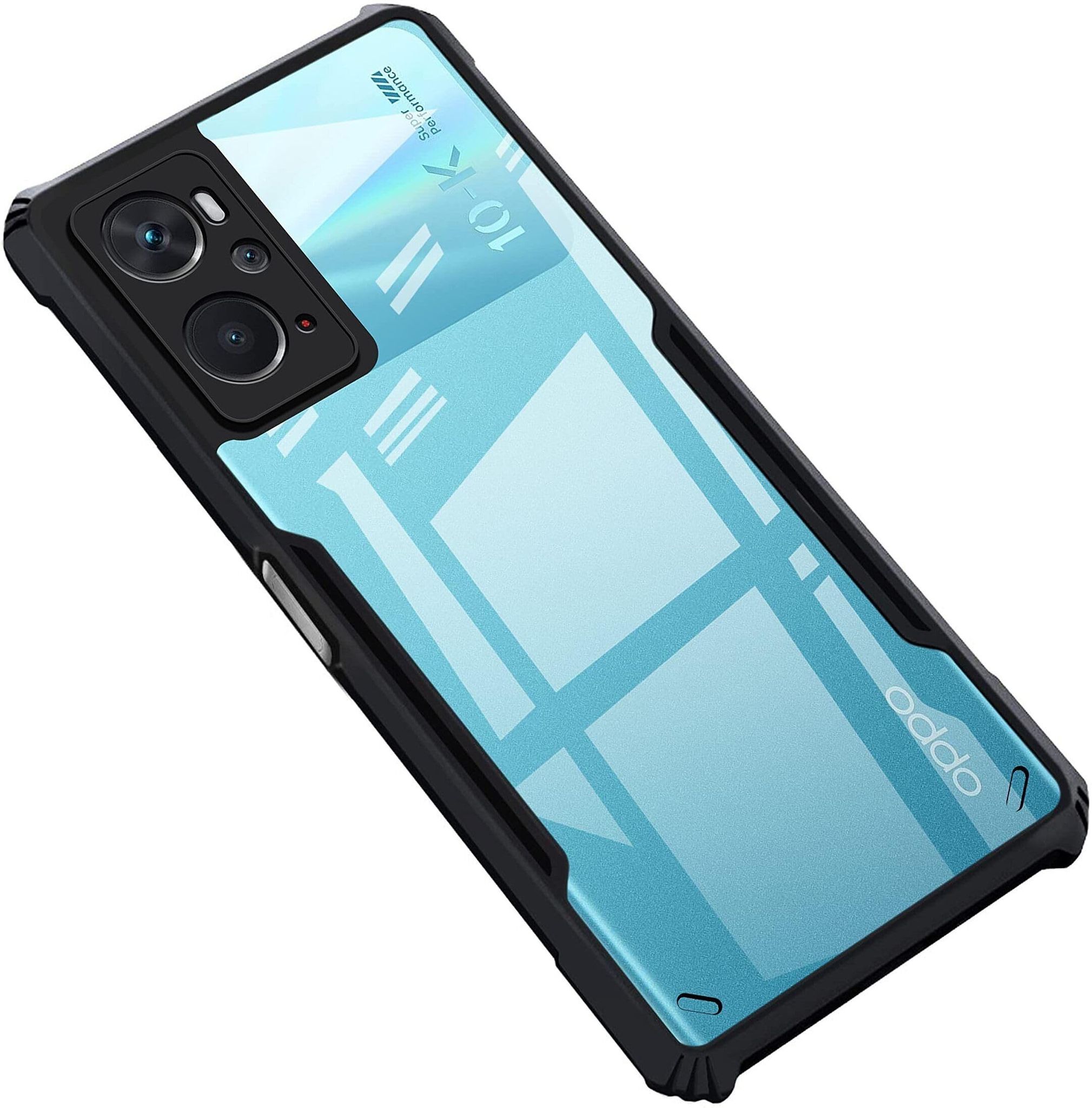 PLUGTECH Slim Shockproof Case | Matte Black Soft | Drop Protection | Precise Cutouts | Premium Mobile Cover for Oppo K10 4G, Oppo A76, Oppo A96, Realme 9i 4G