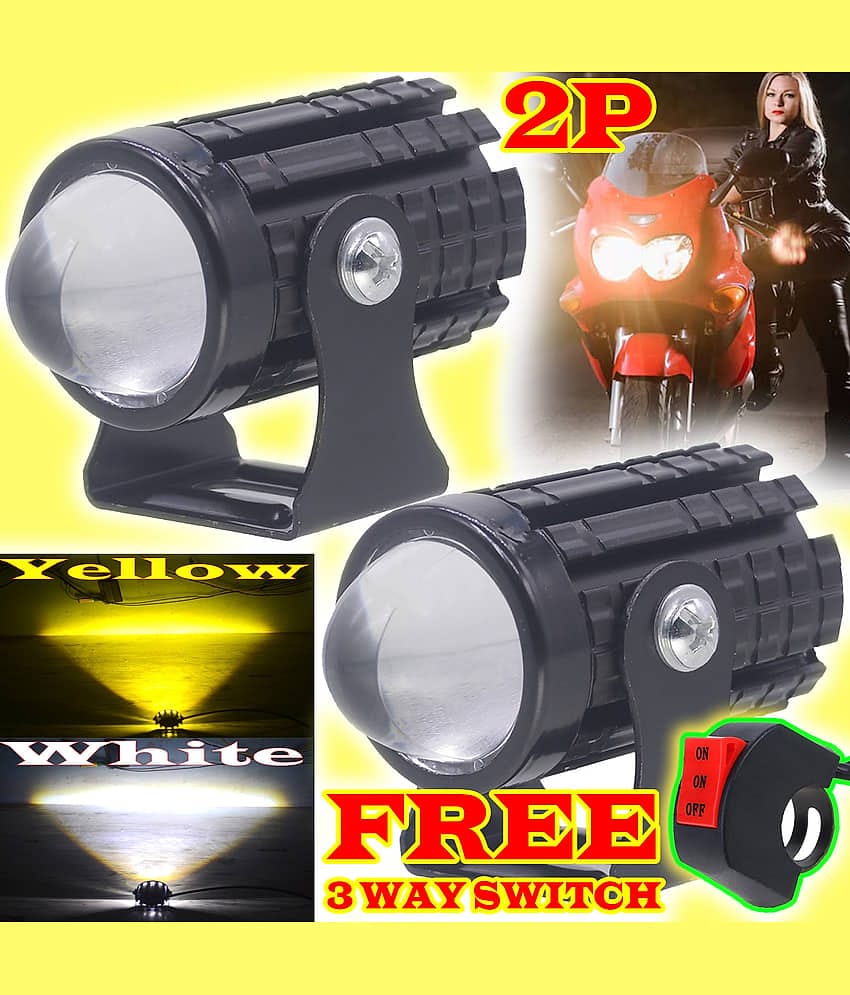 JMALL Front Left & Right Fog Light For All Car and Bike Models ( Set of 2 )