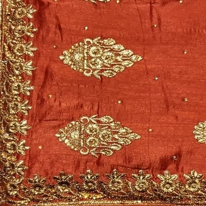 Beautiful ? Reddish_brown Saree With Golden Embroidery...