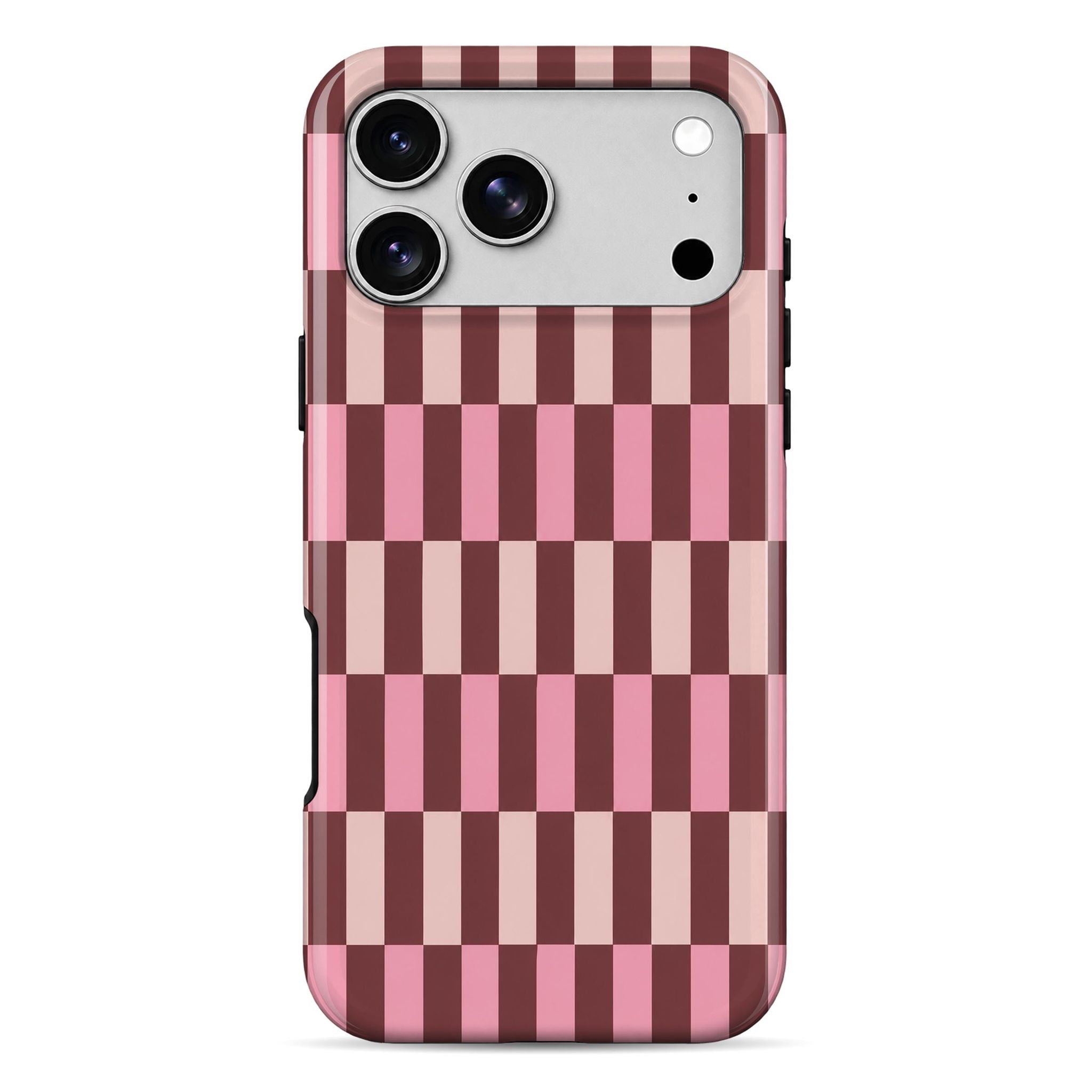 Wrapcart Burgundy Gingham Armour Mobile Cover | Shockproof Glossy Finish