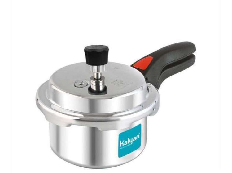 Kalyan Induction Base Aluminium Pressure cooker (Outerlid, Blue) - 1 Litre
